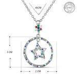 Load image into Gallery viewer, Multi Color Twinkle Star 925 Sterling Silver Pendant with adjustable length chain
