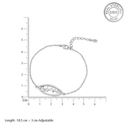 Ivy Red 925 Sterling Silver Bracelet (Length 18 cm Adjustable)