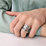 Load image into Gallery viewer, Handmade Knit Styled 925 Sterling Silver Ring - Adjustable Ring Size
