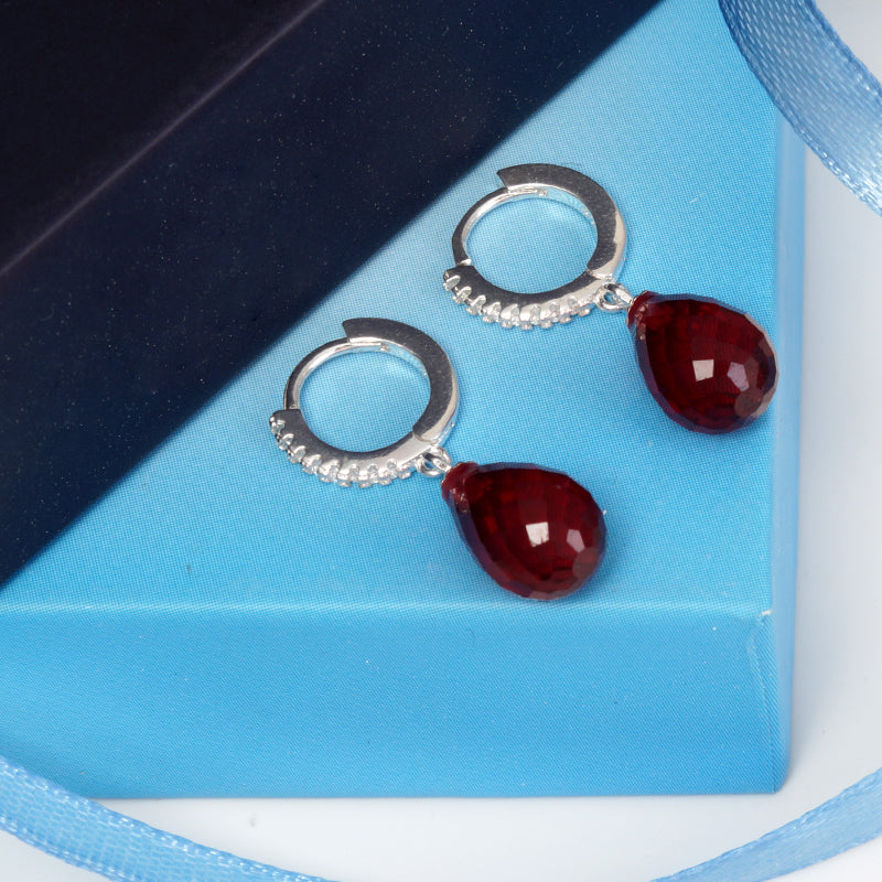 Red Jhumka Bali 925 Silver Earrings