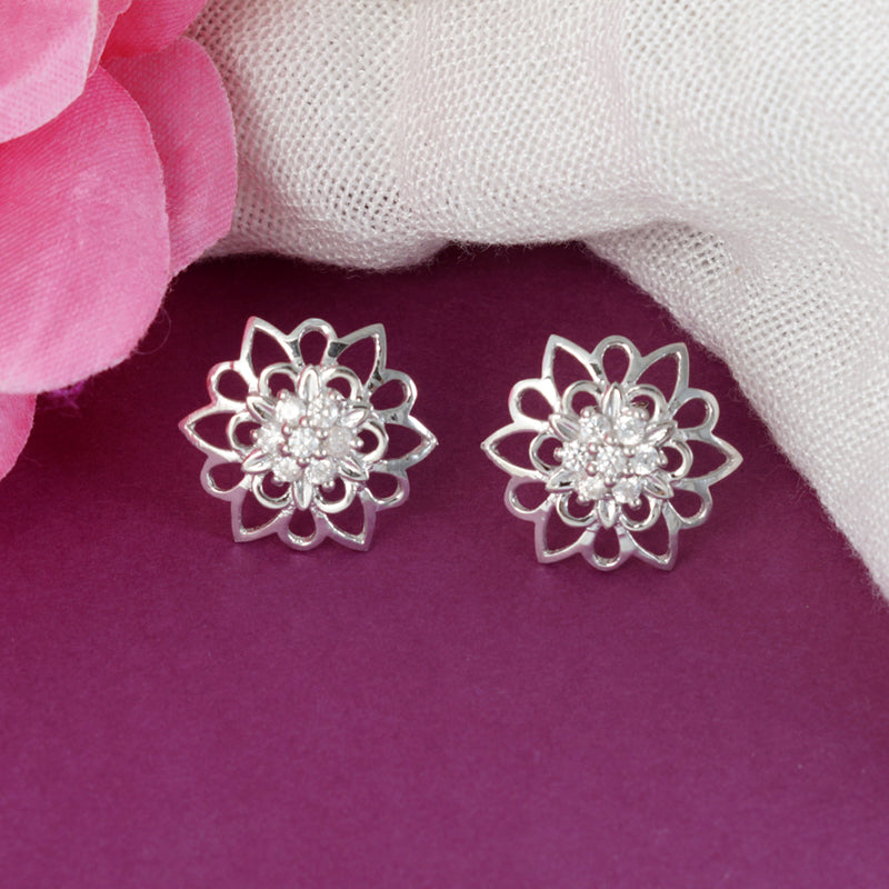 Mandala 925 Silver Earrings