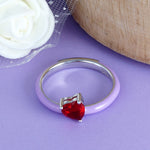 Load image into Gallery viewer, Royal Rainbow Heart  925 Sterling Silver Ring
