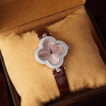 Load image into Gallery viewer, Women&#39;s 925 Sterling Silver Watch with Brown Leather Belt
