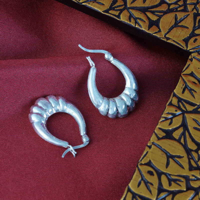 Twister Alto 925 Sterling Silver Hoop Earrings