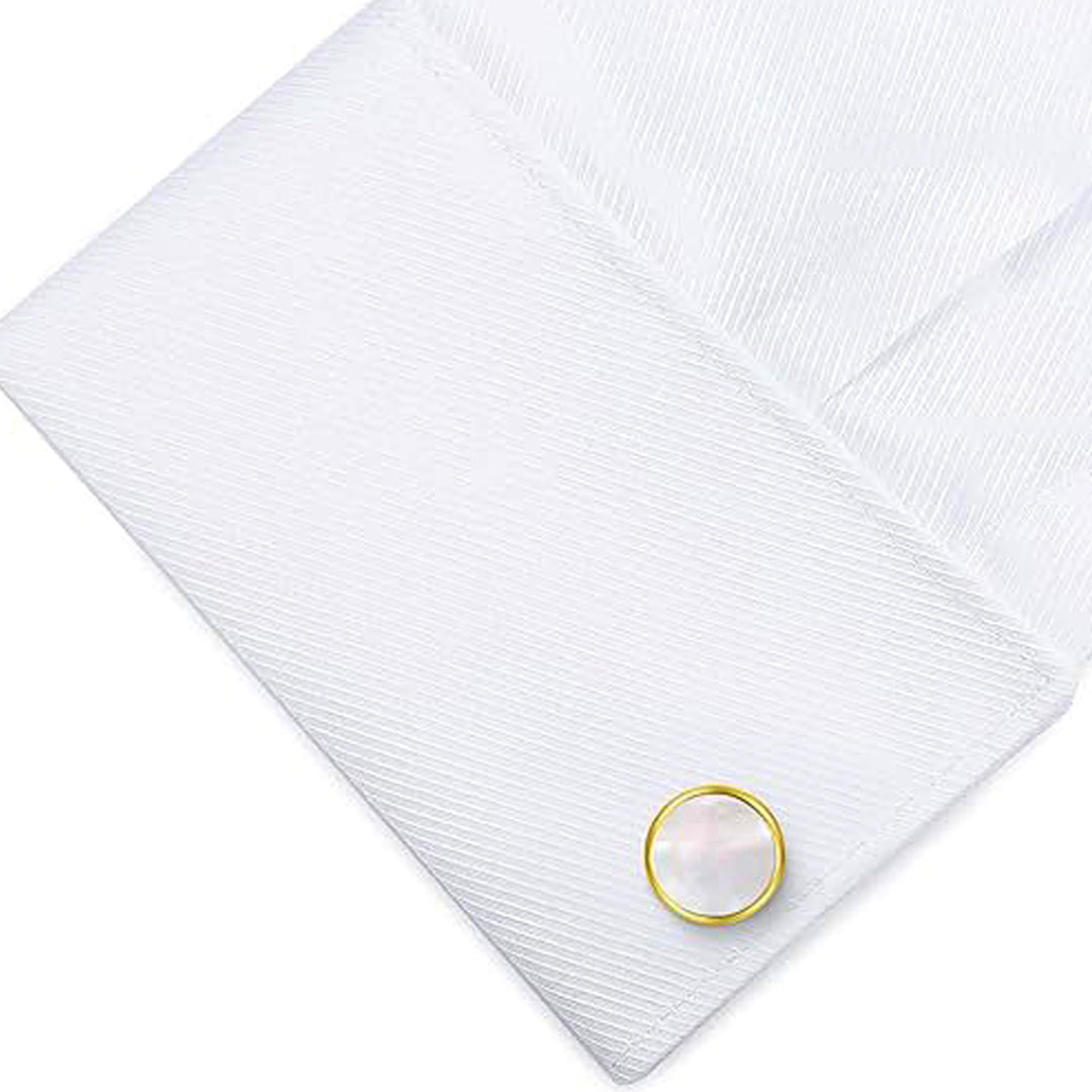 Mother Of Pearl Gold Plated 925 Sterling Silver Cufflink