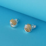 Load image into Gallery viewer, Knot Two Tone 925 Sterling Stud Earrings
