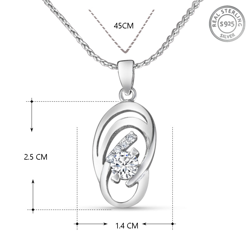 Mrignaini 925 Sterling Silver Pendant with chain  (Chain length 18 inches)