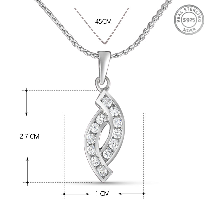 Mrignaini Uni 925 Sterling Silver Pendant with chain  (Chain length 18 inches)