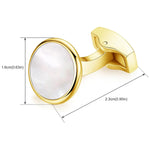 Load image into Gallery viewer, Mother Of Pearl Gold Plated 925 Sterling Silver Cufflink
