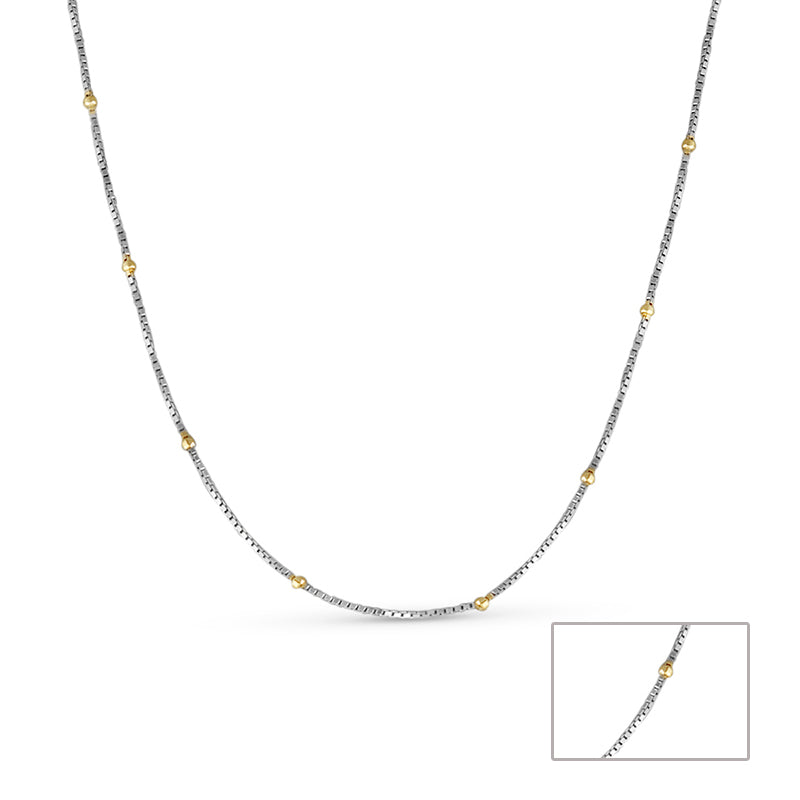 Silver Ball 925 Sterling Silver Chain With Dual Color