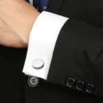 Load image into Gallery viewer, Mother of Pearl Rhodium Plated 925 Sterling Silver Cufflink
