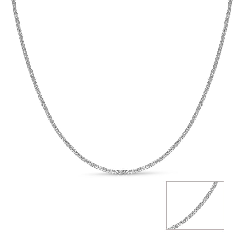 Silver Twist 925 Sterling Silver Chain With Adjustable Links 45cm +5 cm