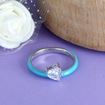 Load image into Gallery viewer, Royal Rainbow Heart  925 Sterling Silver Ring
