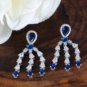 Meena Chandeliers 925 Silver Earrings