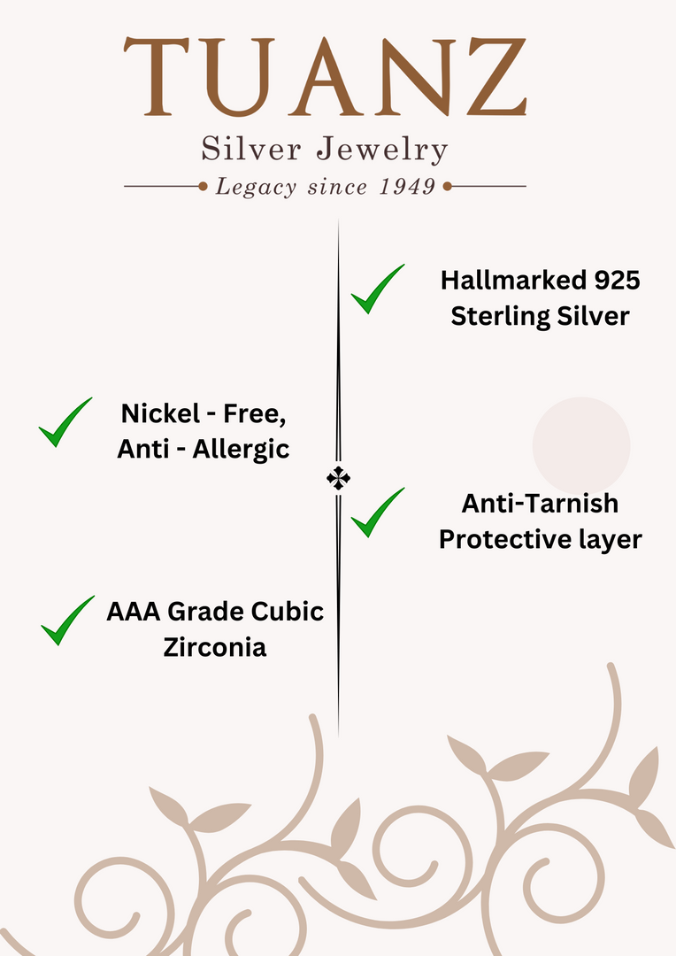 Yuva Breeze Sterling Silver Pendant with chain (Chain Length 18 inches)