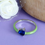 Load image into Gallery viewer, Royal Rainbow Heart  925 Sterling Silver Ring
