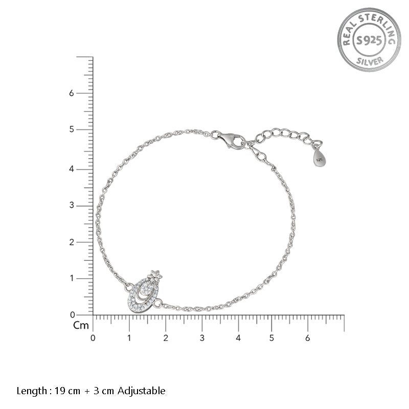 Urmi 925 Sterling Silver Bracelet with Adjustable Length