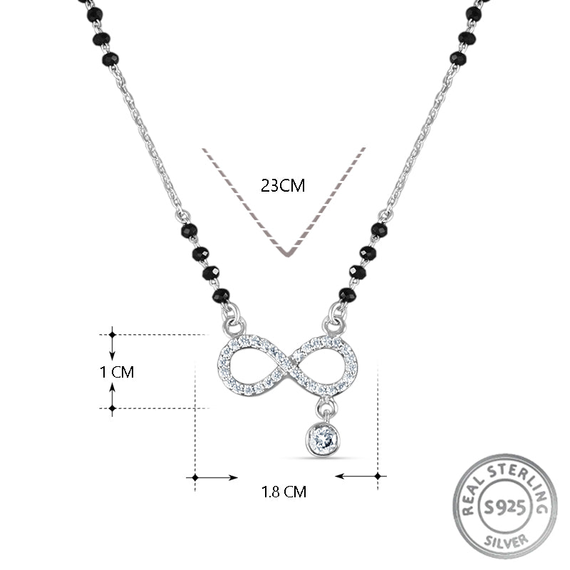 Eternity Mangalsutra in 925 Sterling Silver 17 inches +1 inch adjustable