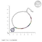 Load image into Gallery viewer, Rainbow Multi Color 925 Sterling Silver Bracelet with Adjustable Length

