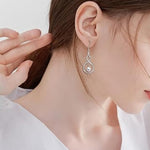 Load image into Gallery viewer, Ball Bead Wavy Rhodium Plated 925 Sterling Silver Hook Earrings for Women
