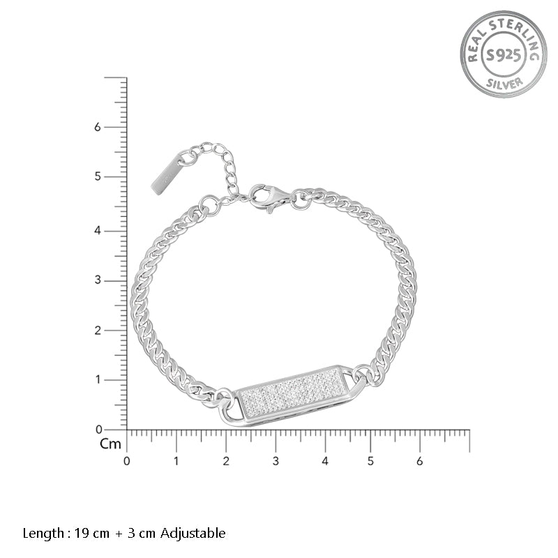 Pasha Alpine 925 Sterling Slver Bracelet with Adjustable Length