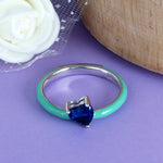 Load image into Gallery viewer, Royal Rainbow Heart  925 Sterling Silver Ring
