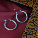 Load image into Gallery viewer, Classic Twisted 925 Sterling Silver Hoop Earrings
