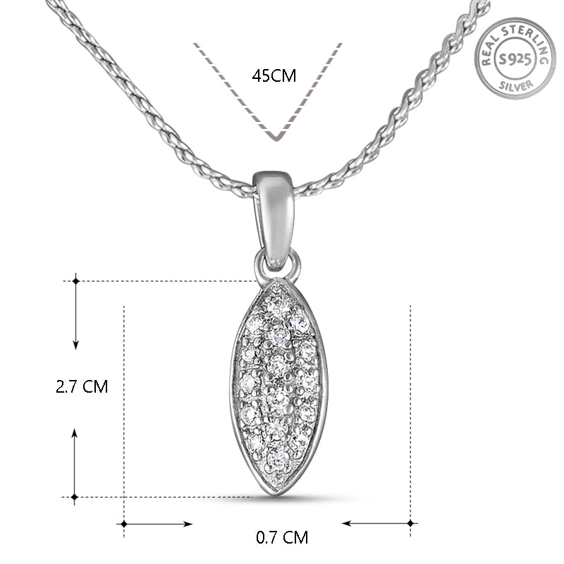 Yuva Marquee Sterling Silver Pendant with chain (Chain Length 18 inches)