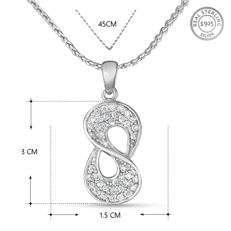 Yuva 8 Sterling Silver Pendant with chain (Chain Length 18 inches)