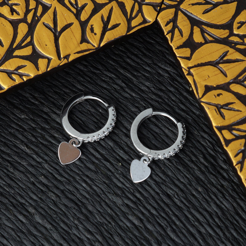 Heart Huggies Bali 925 Sterling Silver Earrings