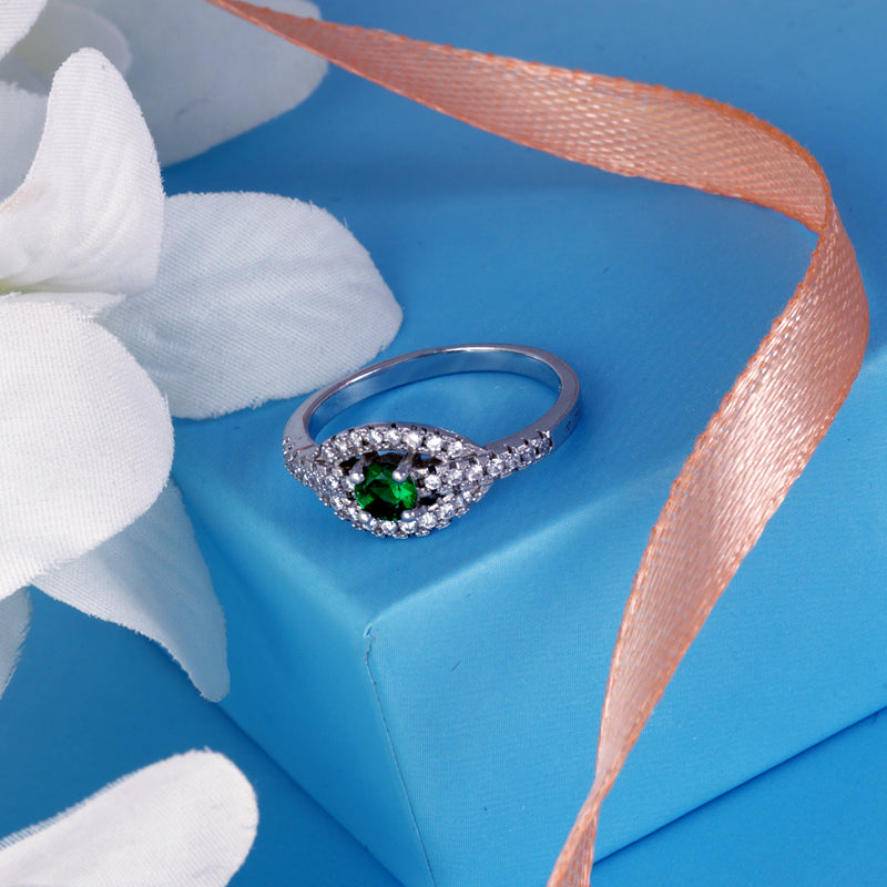 Allure Green 925 Sterling Silver Ring