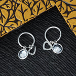 Load image into Gallery viewer, Heart Huggies Solitaire Bali 925 Sterling Silver Earrings
