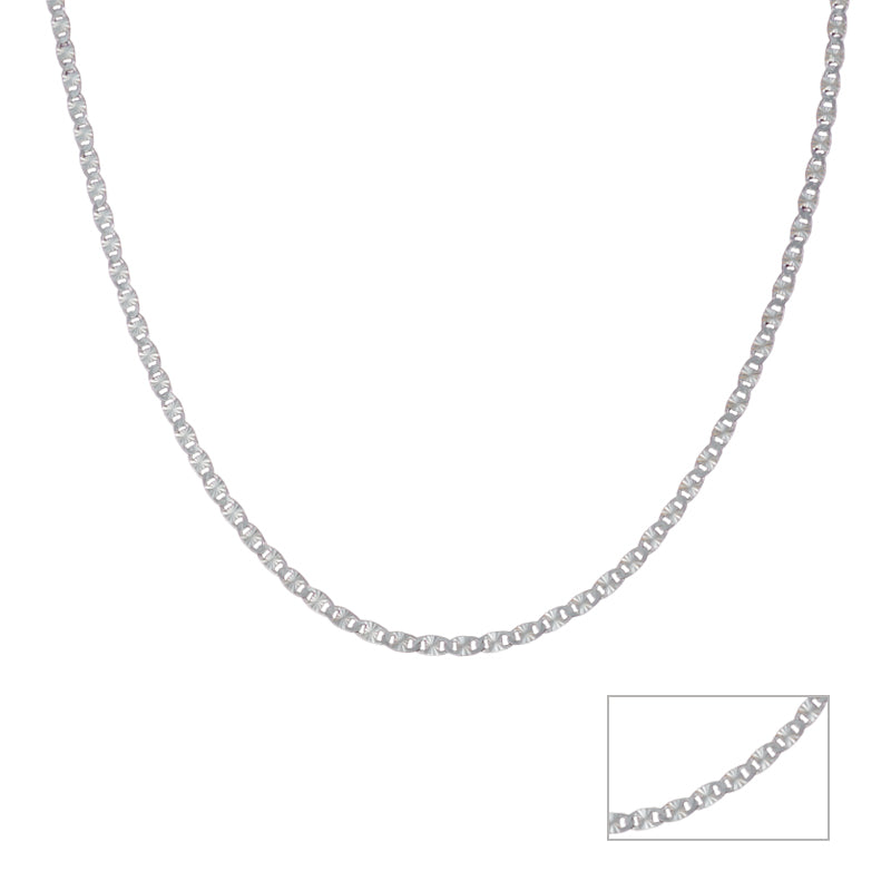 Silver Diago Link 925 Sterling Silver Chain. Length 20 Inches