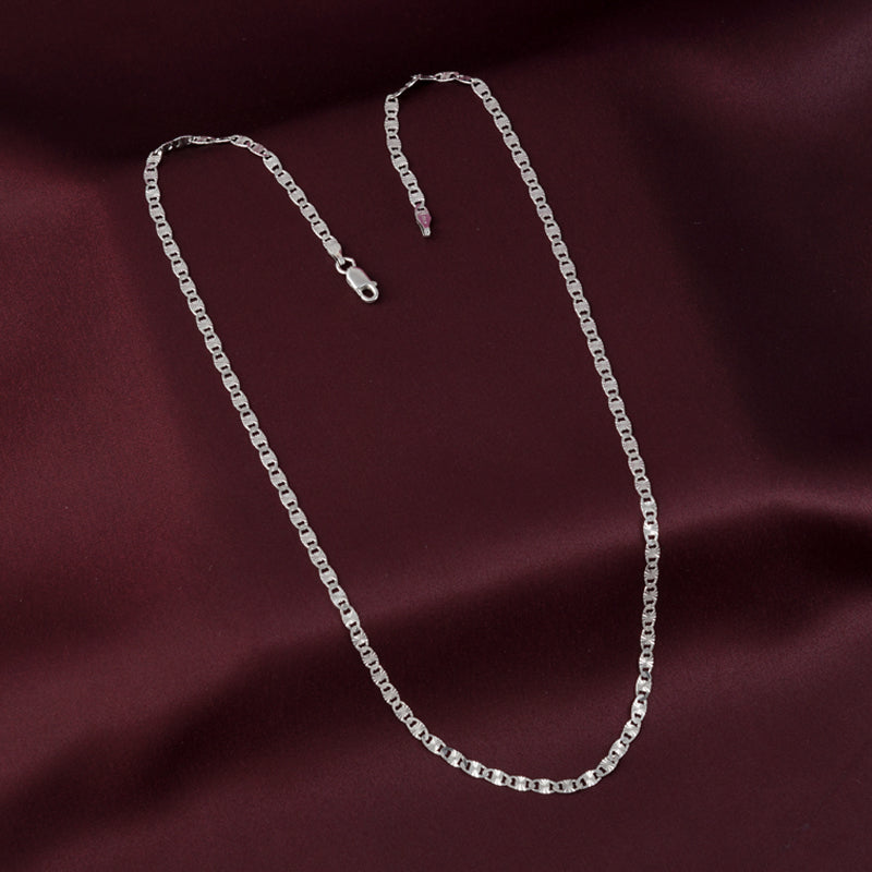 Silver Diago Link 925 Sterling Silver Chain. Length 20 Inches