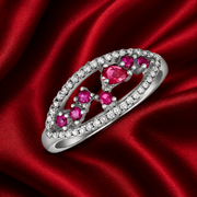 Ivy Red 925 Sterling Silver Ring