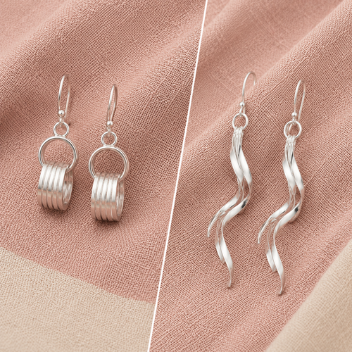 Elegant 925 Sterling Silver Earrings Combo