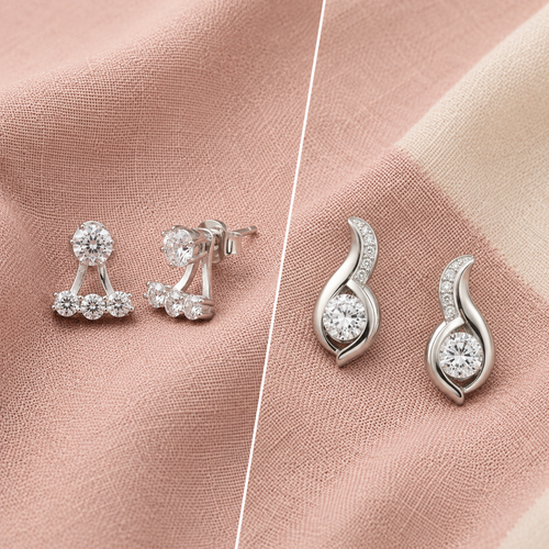 Elegant 925 Sterling Silver Earrings Combo