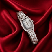 Women's 925 Sterling Silver Watch with Bracelet Belt  - Rectangular Dial