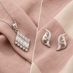 Load image into Gallery viewer, Elegant 925 Sterling Silver Pendant with Chain &amp; Earrings Set