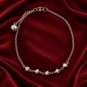 Heart Shape 925 Sterling Silver Anklets with Adjustable Length