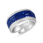 Load image into Gallery viewer, Blue Mirage 925 Sterling Silver Ring. Adjustable ring size, comfortably fits between Indian ring sizes 10 to 15
