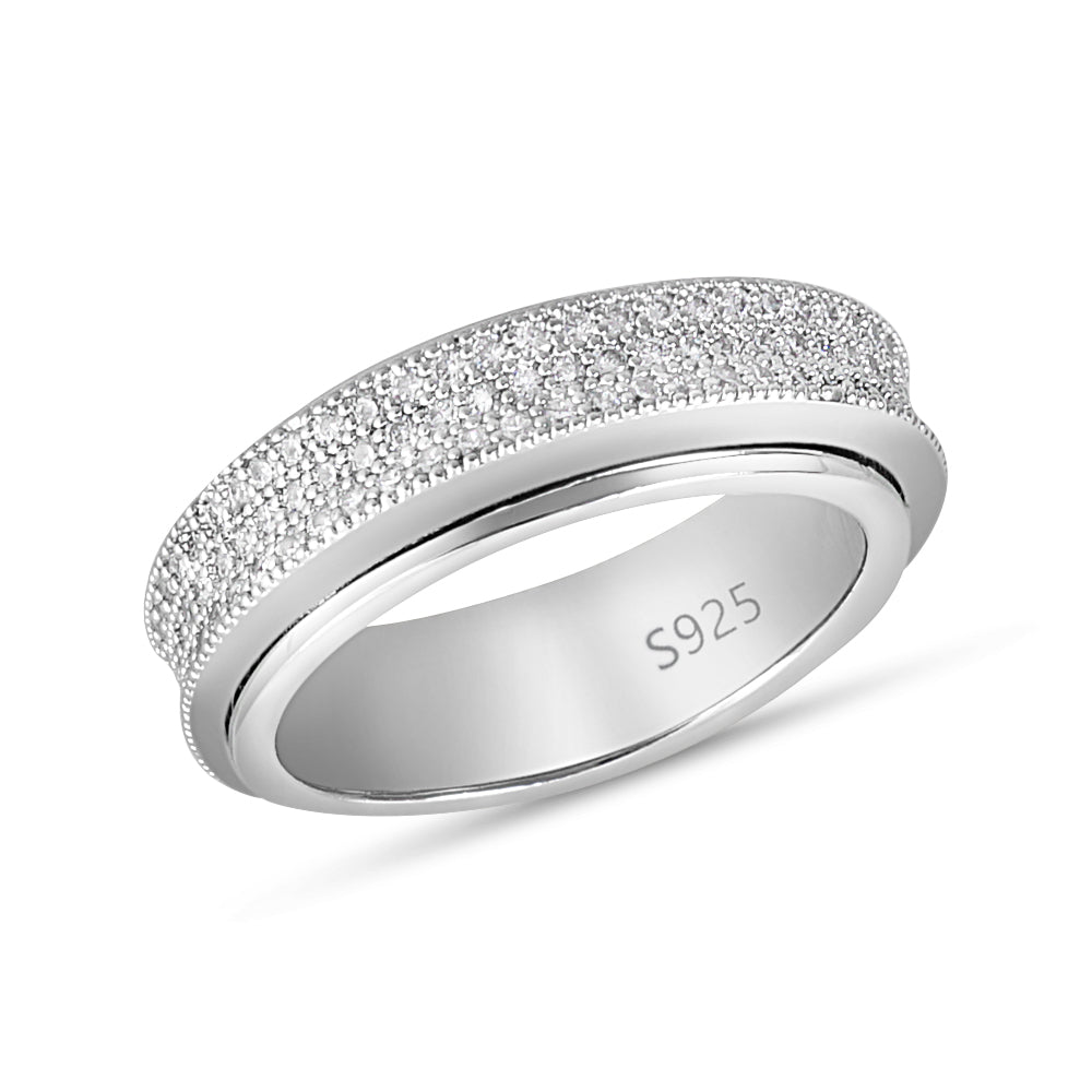 Sparkling Eternity 925 Sterling Silver Ring