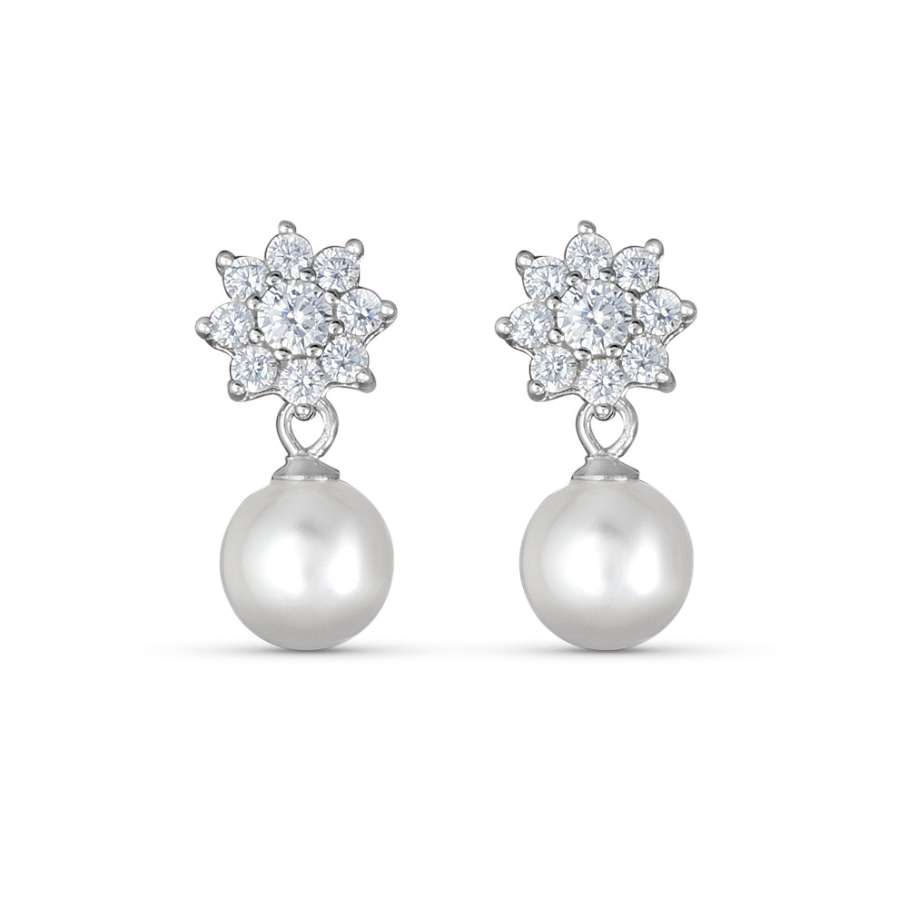 Pearl Glory Dangling 925 Sterling Silver Earrings