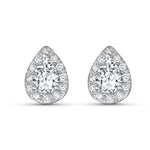 Load image into Gallery viewer, Asha Halo Pear 925 Sterling Silver Earrings
