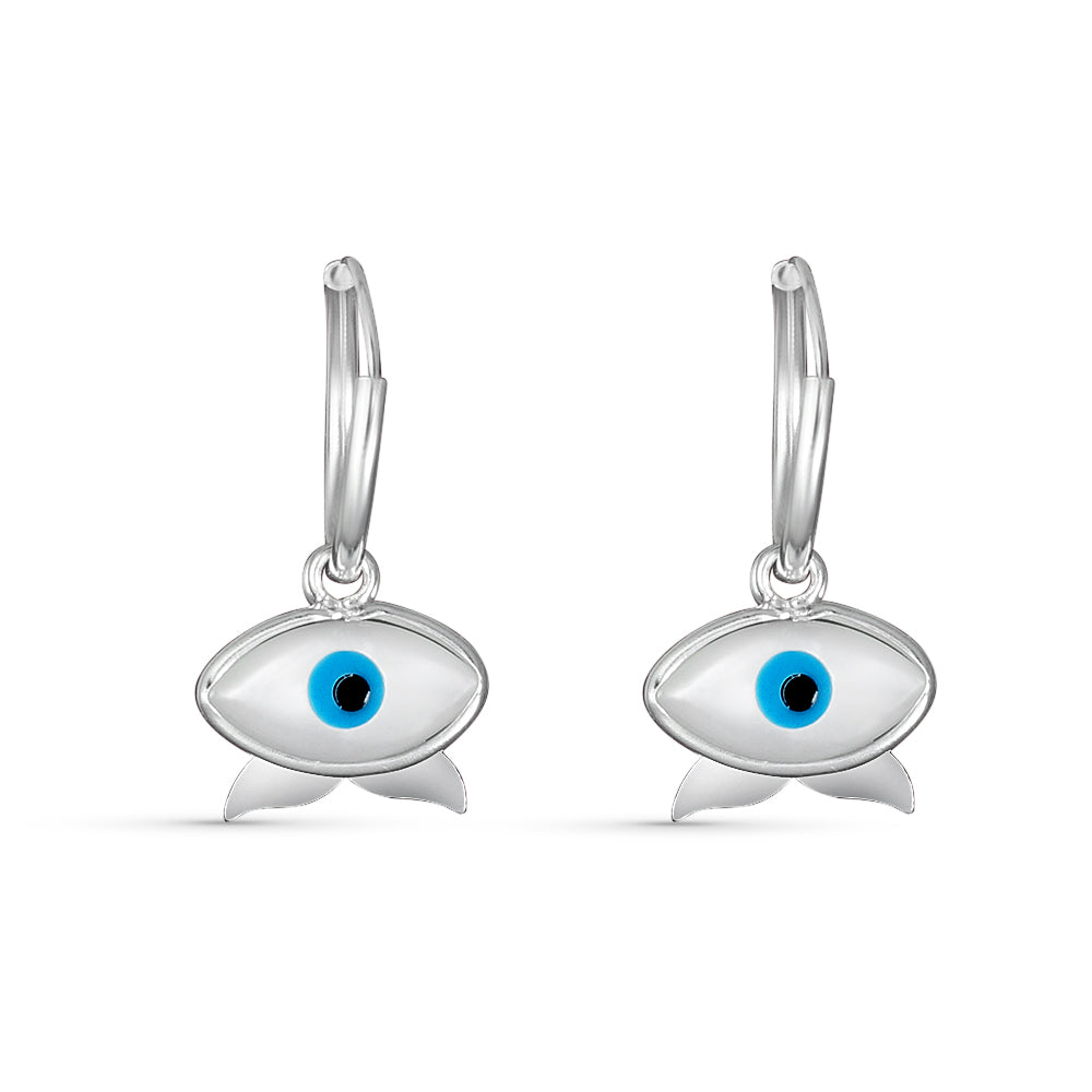 Evil Eye Lucky Bali 925 Sterling Silver Earrings