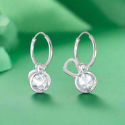 heart silver earrings 