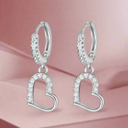 heart bali hoop silver earrings