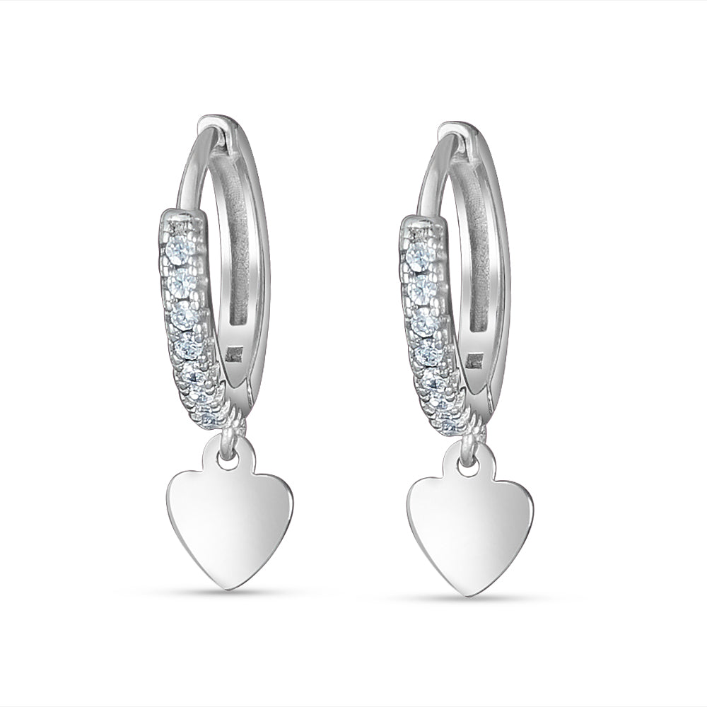 Heart Huggies Bali 925 Sterling Silver Earrings