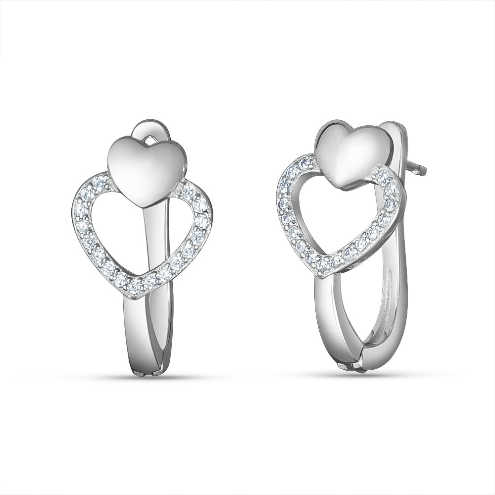 Heart Huggies Bali 925 Sterling Silver Earrings