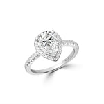 Load image into Gallery viewer, Pear Halo Engagement 925 Sterling Silver Ring
